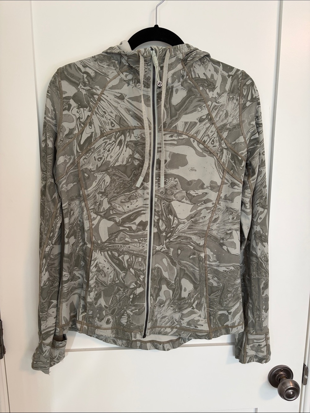 Lululemon Green Marble-Print Hooded Jacket - Women